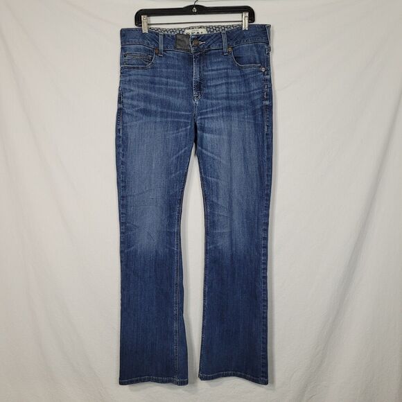 Ariat REAL Denim Leila Boot Cut Blue Jeans Womens 33R Perfect Rise Western 34x32 - Picture 1 of 12
